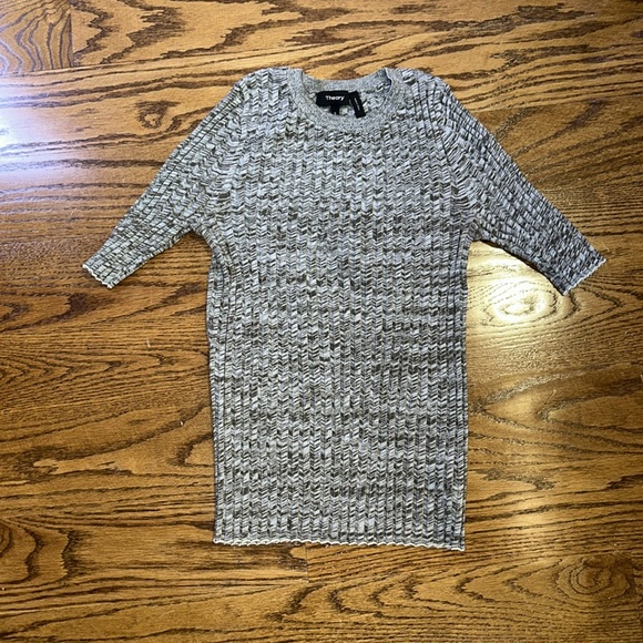 Theory Short Sleeve Marl Rib Crewneck Sweater size small - Picture 11 of 14